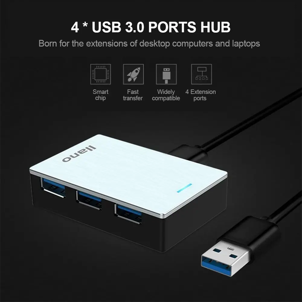 Llano Многофункциональный USB3.0 концентратор высокой Скорость 5 Гбит/с 4 Порты и
