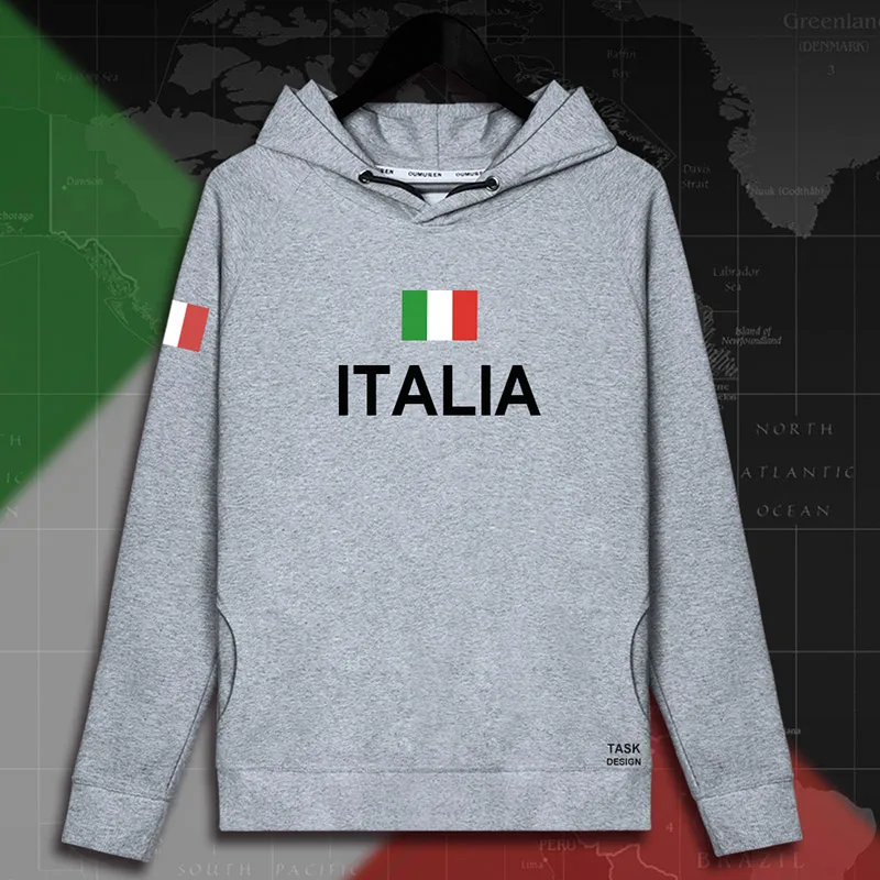 Italy Italia Italian ITA мужские пуловеры с капюшоном, толстовки с капюшоном, Мужская толстовка, новая уличная одежда, спортивная одежда, спортивный костюм, национальный флаг - Цвет: hooded-gray