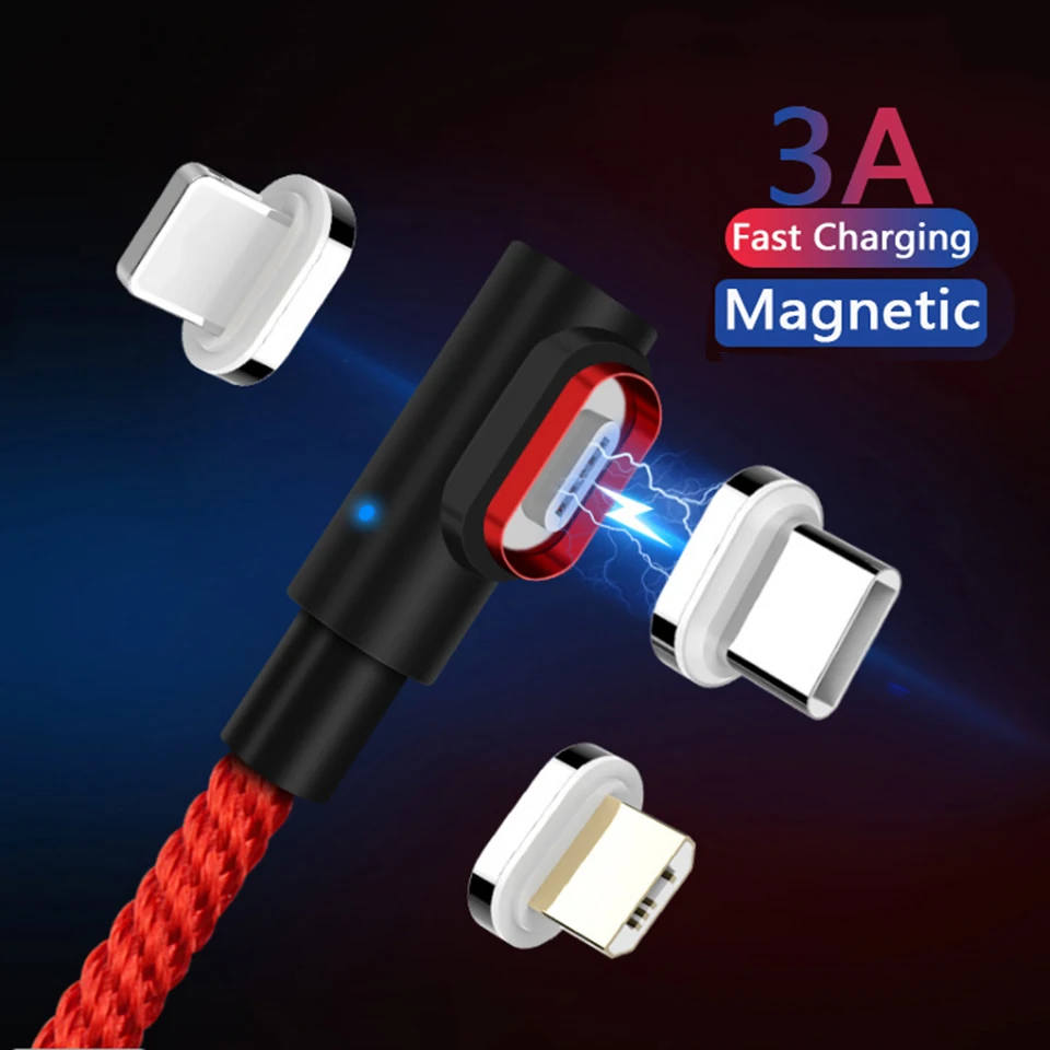Магнитный кабель Micro USB Type C для Samsung S10 A80 Xiaomi быстрой зарядки 2 м 3 А | Мобильные