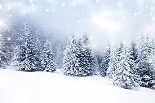

5x7ft Schnee Wald Kulisse Weihnachtsbaum Weiß Schnee Winter Hintergrund