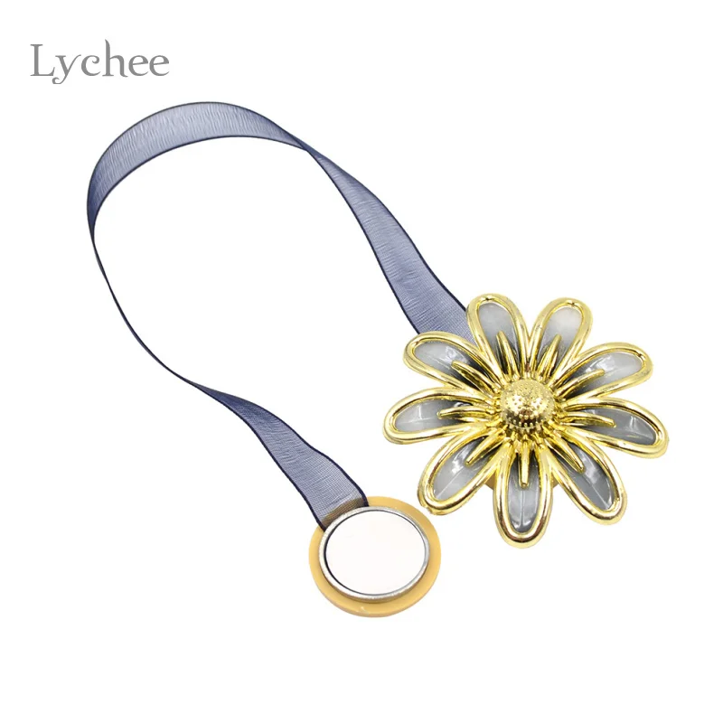 Lychee 1 шт. Подсолнух магнитные прихваты для занавесок пряжки штор занавес зажим