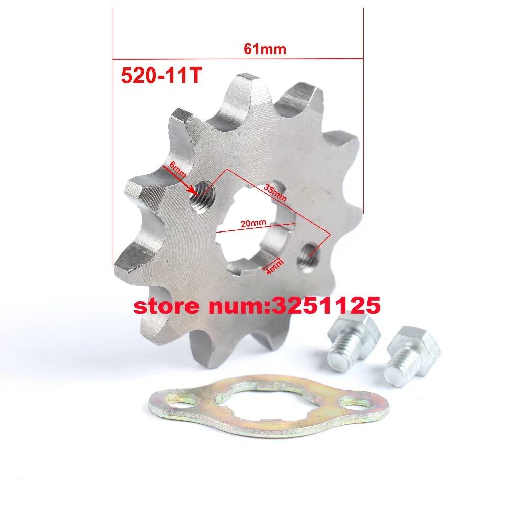 Zongshen loncin lifan kayo 250ccc dirt pit bike atv quad buggy Передняя цепная Звездочка 520 цепь 200cc аксессуары для мотоциклов Часть