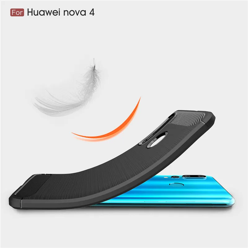 Чехол для Huawei Nova 4 противоударный силиконовый матовый Стильный чехол Nova4 чехлы