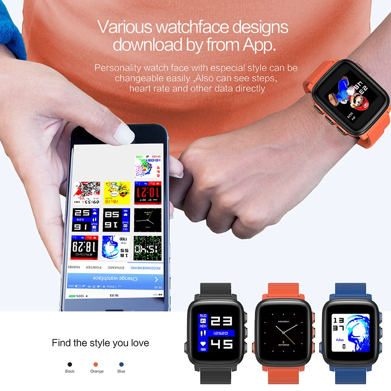 SMA Q2 Smart Watch GPS Sport Bluetooth LCD Android Smartwatch IP67 Waterproof Heart Rate Monitor Smart Bracelet for Android iOS