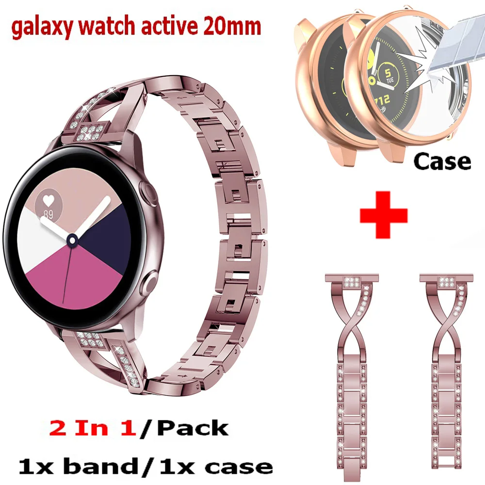 Роскошный ремешок 2 в 1 для наручных часов Samsung Galaxy Active браслет с крышкой galaxy Watch