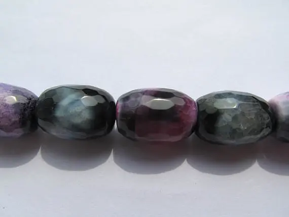 Cyber Monday SALE 16inch agate bead barrel handmade faceted purple pink grey black mixed jewelry beads focal 13x18mm--3strands 6 | Украшения