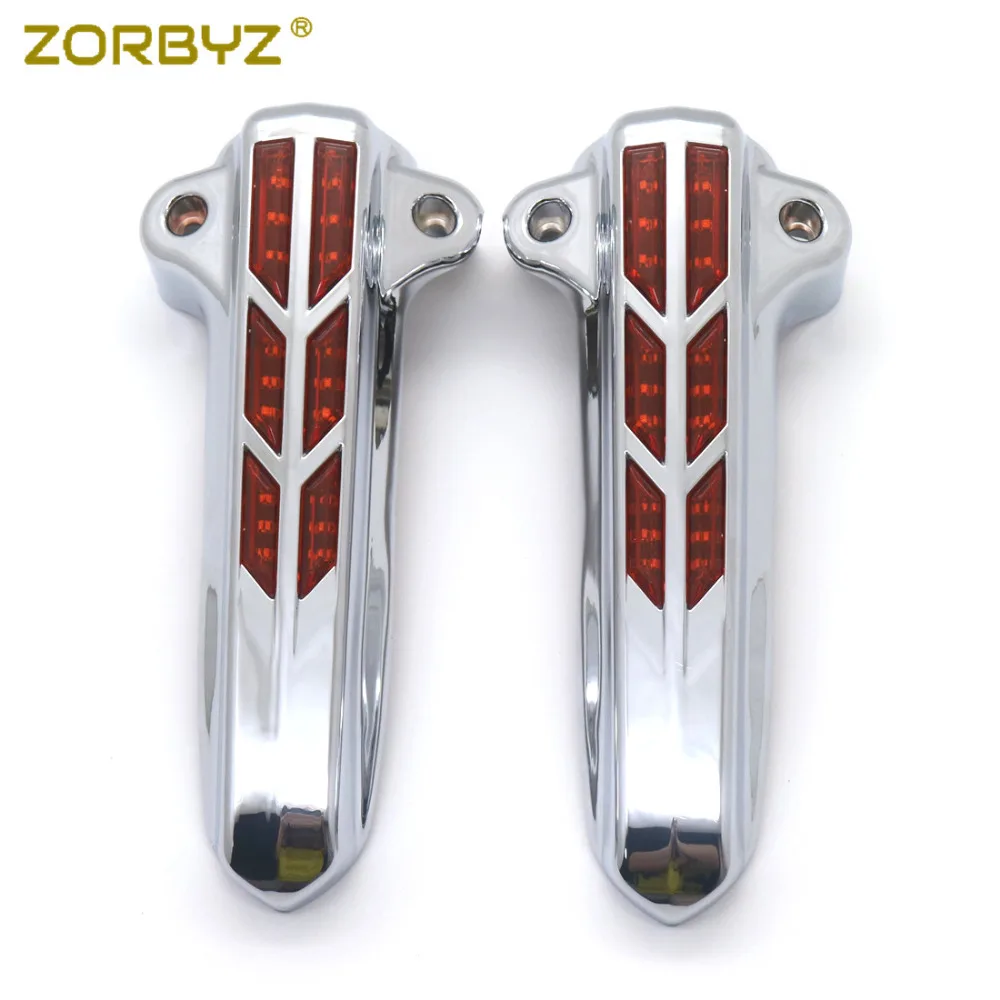 ZORBYZ Хромированный Светодиодный фонарь передняя вилка Нижняя нога чехол для