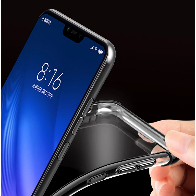 Чехол для Xiaomi Mi 8 Lite мягкий прозрачный чехол телефона из ТПУ сверхпрочная защита