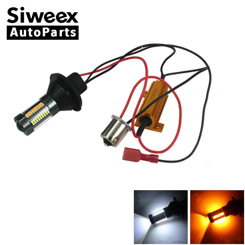 2 предмета 1156 7440 3156 4014 66 SMD светодиодный двух Цвет белого и желтого цвета поворота