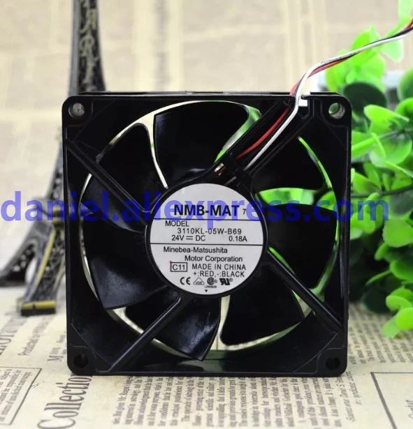 Оригинальный NMB 3110KL-05W-B69 24V 0.18A 80*80*25 осевой вентилятор