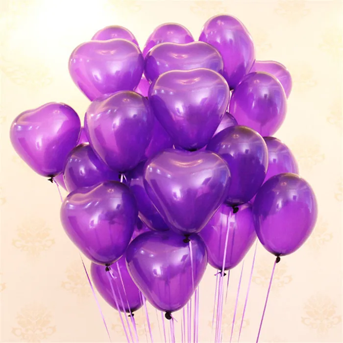 B3 Purple Heart 5 шт белые латексные воздушные шары «сердце» первый день рождения для мальчиков и девочек вечерние Детские воздушные шары для душа свадебные сувениры и подарки воздушные шары для украшения - Цвет: B3 Purple Heart