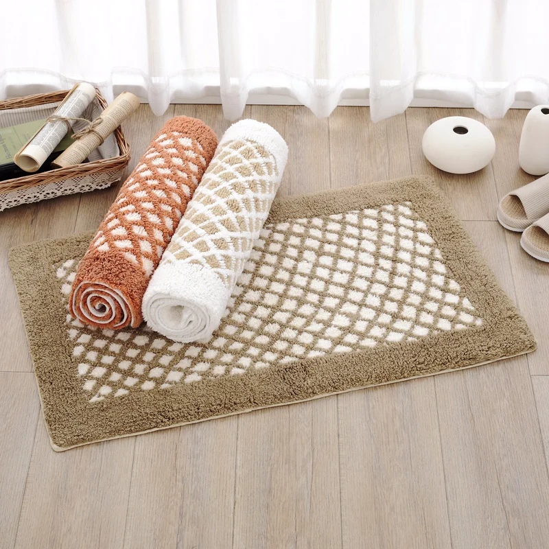 Хлопковые коврики из синели мягкий маленький коврик для ног с ромбовидным узором