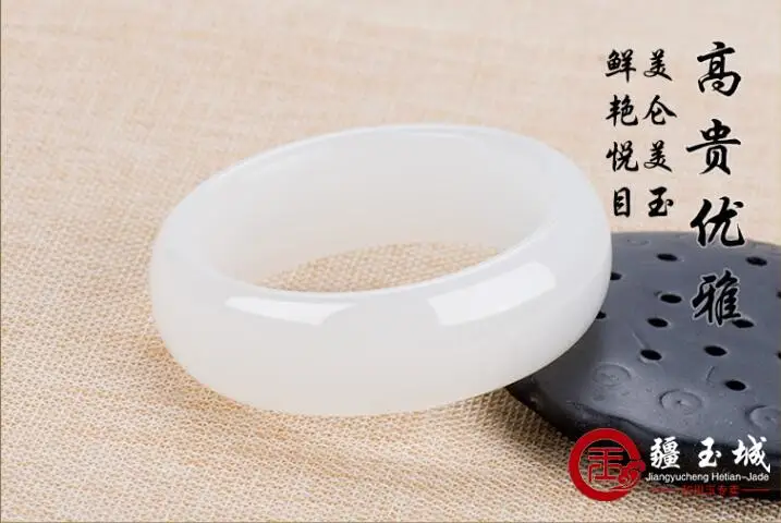 Xinjiang Hotan Jade Bracelet Female Pure natural lanolin jade-grade Kunlun width version Bracelets | Украшения и аксессуары