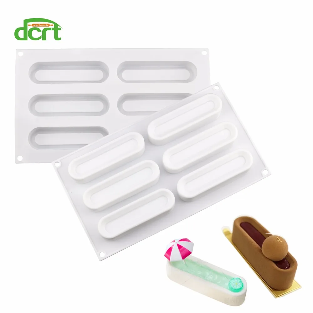 

6 Holes Cake Decorating Tools Oval Shape Silicone Cake Mold Mousse Dessert Chocolate Mold Baking Tools kitchen Accessoire