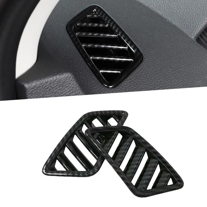 

New 2Pcs Car Interior Upper Air Vent Outlet Cover Trim for Mitsubishi Eclipse Cross 2017 2018 Silver Matte Carbon Fiber Color
