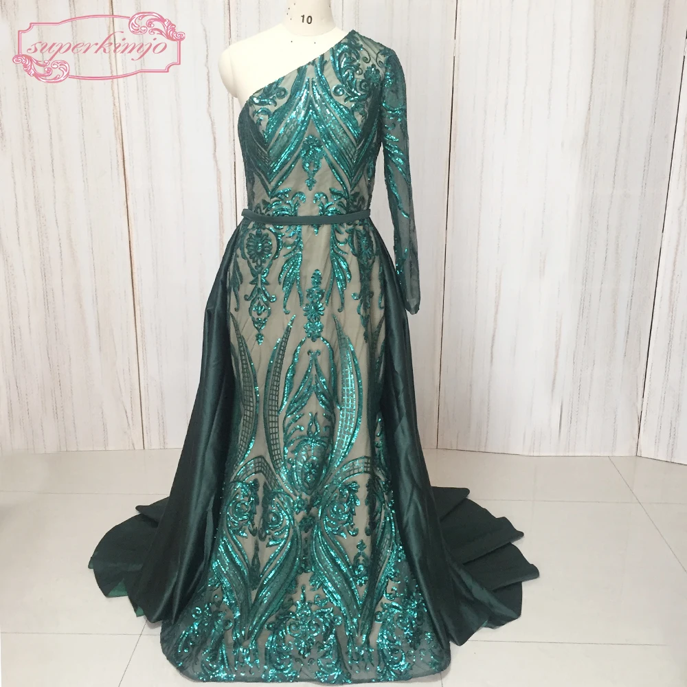 SuperKimJo 2021 Съемная юбка вечерние платья на одно плечо Сверкающее винтажное платье