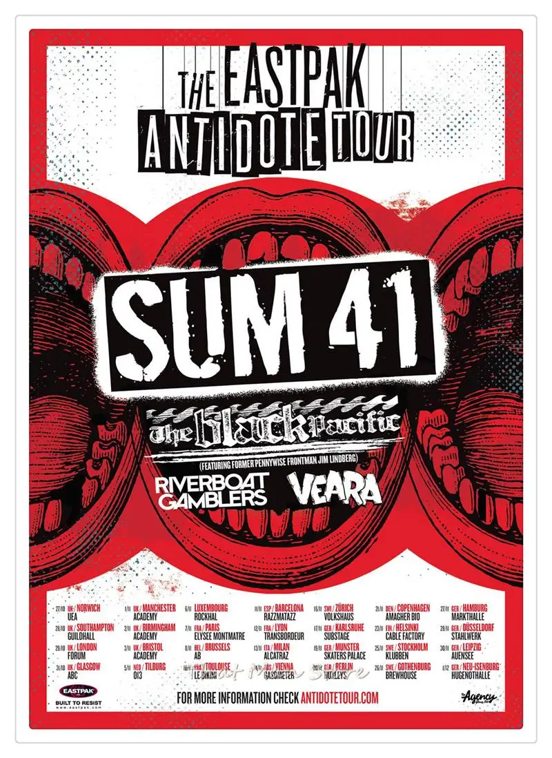 Sum 41 плакат Рок-н-ролл белый крафт-бумага плакат декоративный Рисунок для бара ядро студенческого общежития подарок