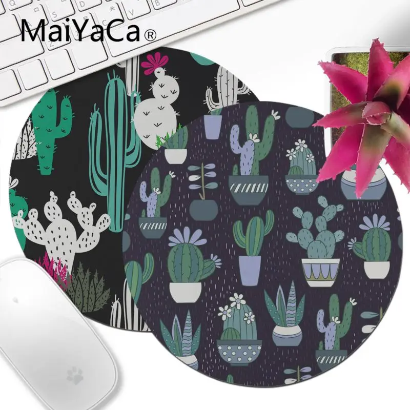 

MaiYaCa офисные мыши с кактусами растениями и цветами, игровые круглые коврики для мышек с аниме, мягкий удобный коврик для мыши, игровой коврик...
