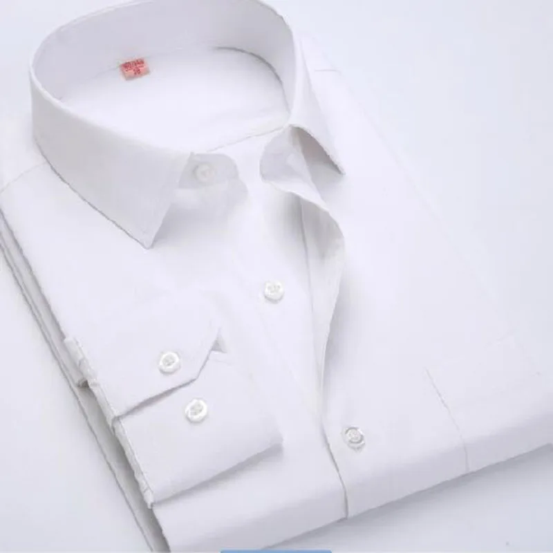 Мужская рубашка с длинным рукавом и отложным воротником одноцветная Camisa
