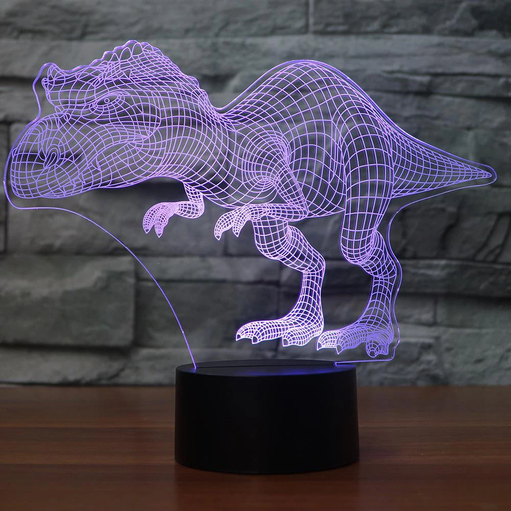 Новинка 3D цветная Настольная лампа с динозавром светодиодная USB сенсорная кнопка