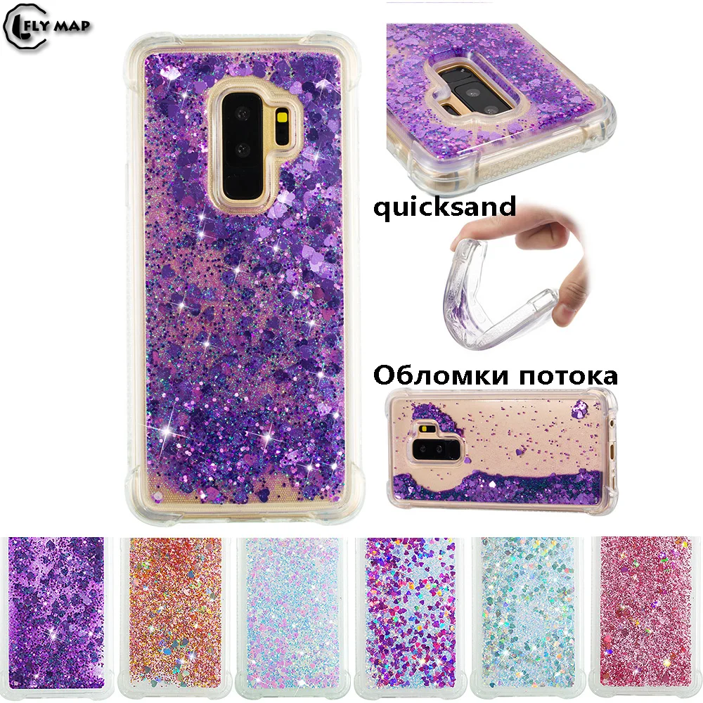 Glitter Stars Phone Case for Samsung Galaxy S9 Plus S9+ G965 G965F SM-G965F SM-G965F/DS Quicksand Soft Back Cover 9s 9 s 9Plus |