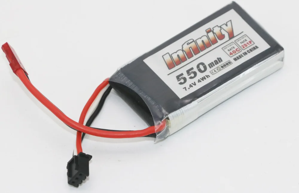 Infinity перезаряжаемая Lipo батарея 2S 7 4 V 550mAh 40C JST Разъем для RC квадрокоптера | Игрушки