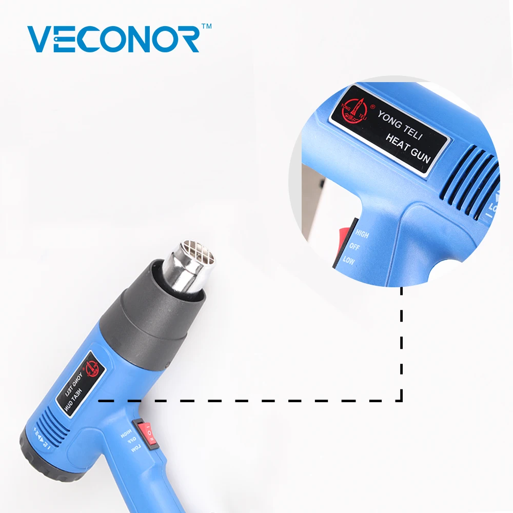 Электрический тепловой пистолет горячего воздуха 2000 Вт двойная температура