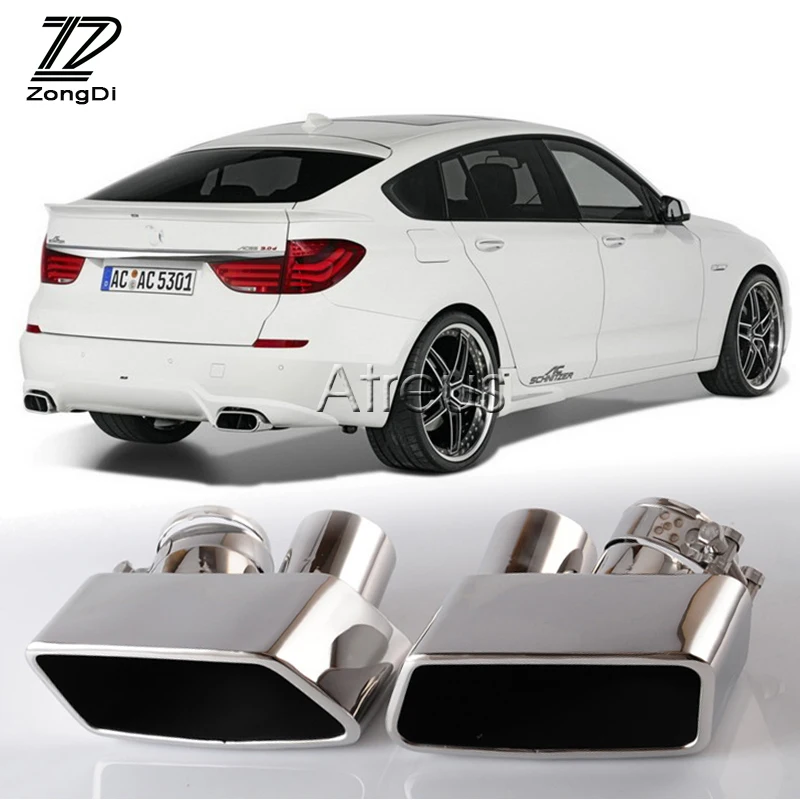 ZD 1 пара хромированных наконечников выхлопной трубы из нержавеющей стали 304 для BMW