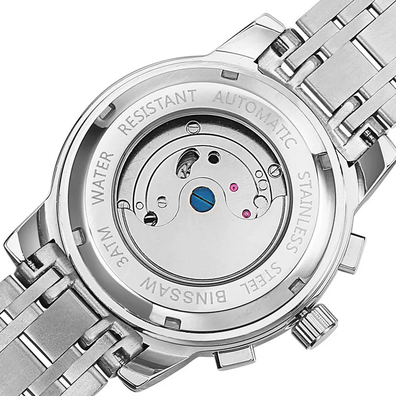 BINSSAW мужские uhren автоматические турбийон повседневные деловые часы марки Luxus
