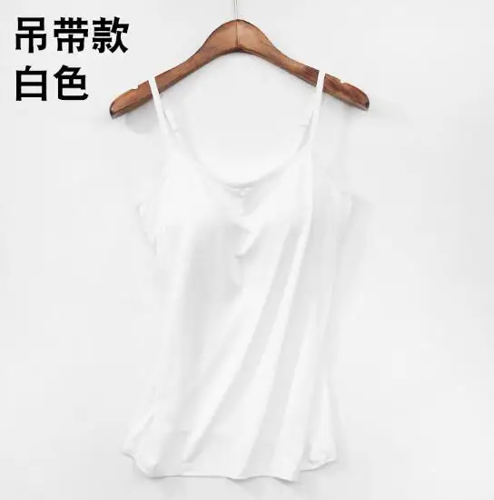white2 Fdfklak мягкий бюстгальтер Нижняя майка на бретельках летняя футболка для женщин большой размер хлопок женские футболки мягкие короткие майки - Цвет: white2