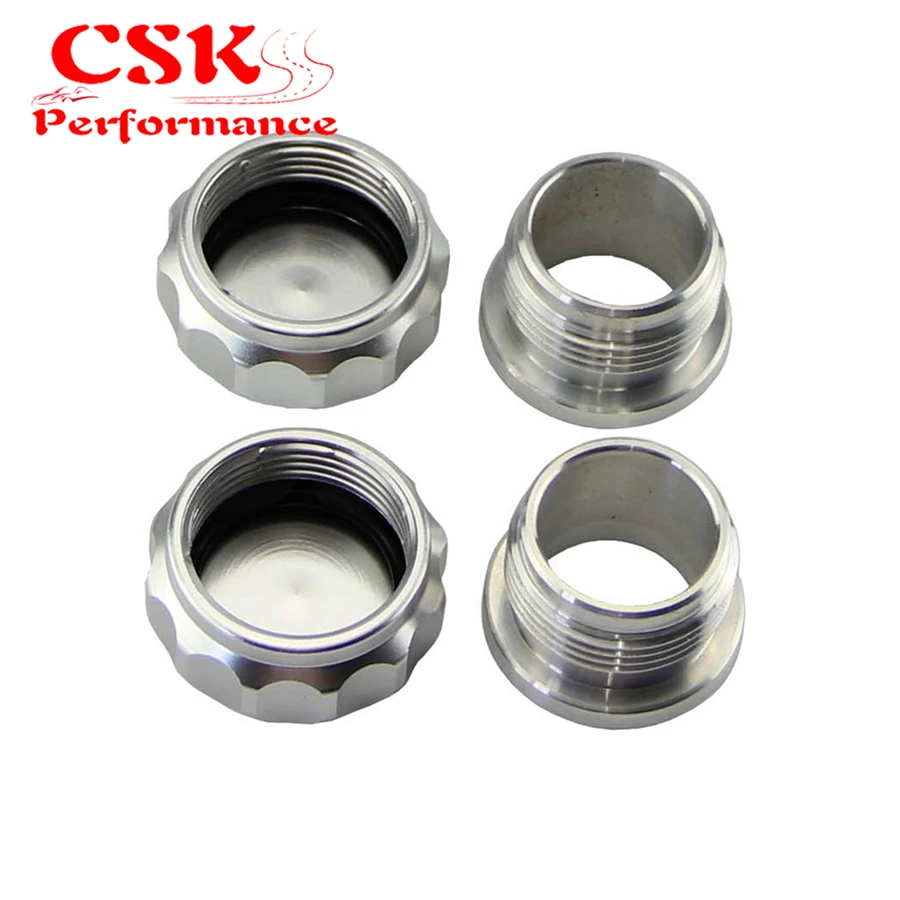 2Pcs 1&quot 25.4mm Aluminium Alloy Weld On Filler Neck And Cap Oil Fuel Water Tank silver / Black |