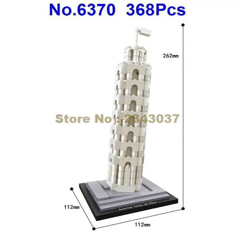 6370 368 шт. итальянская городская архитектура наклонная башня Пизы Moc строительные
