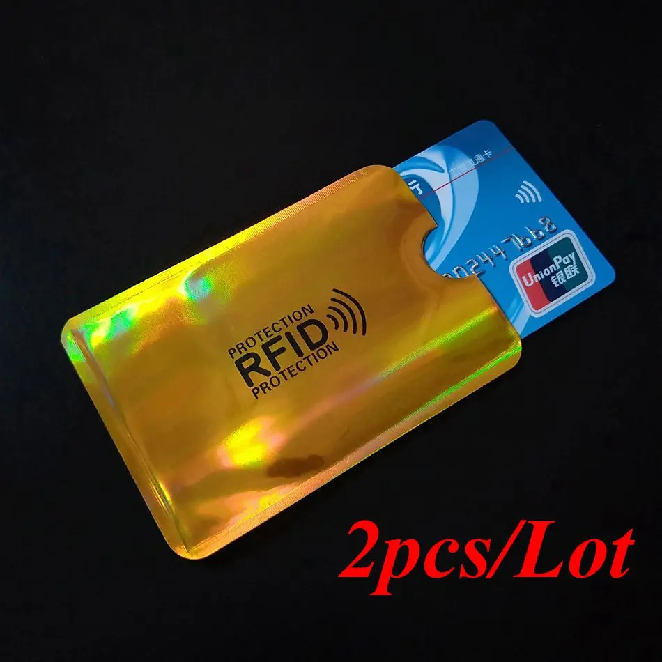 4 2 шт., анти-Rfid, кредитный держатель для карт, банк, Id карта, сумка, Обложка, держатель, идентификационный защитный чехол, портативный держатель для визиток - Цвет: 4