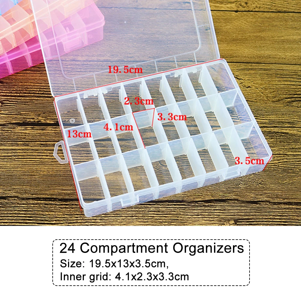 24/36 Grid Transparent Storage Box For Diamond Painting Jewelry Nail Drill Plastic Rhinestone Bead Case Organizer | Украшения и