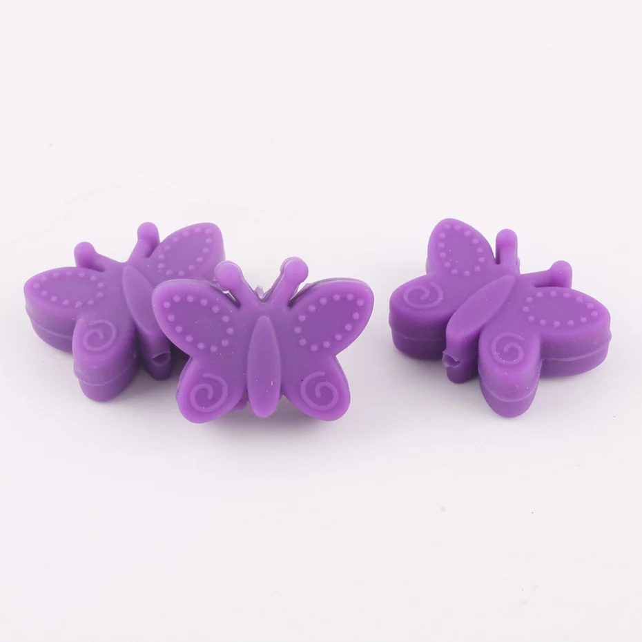 Beads Deep Purple Укусы 5 шт. детский силиконовый Прорезыватель для зубов из бусин бабочка перле силикон для DIY игрушечное ожерелье браслет детские товары детский Прорезыватель - Цвет: Beads Deep Purple