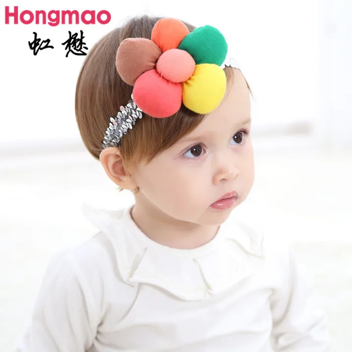 1 шт. детская эластичная повязка на голову с тыквой и цветком|lace head band|head bandflower