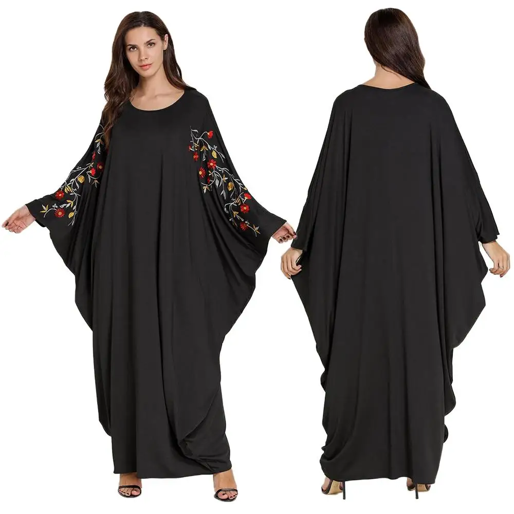 Дубай рукав летучая мышь Farasha Abaya кафтан мусульманское платье для женщин длинный