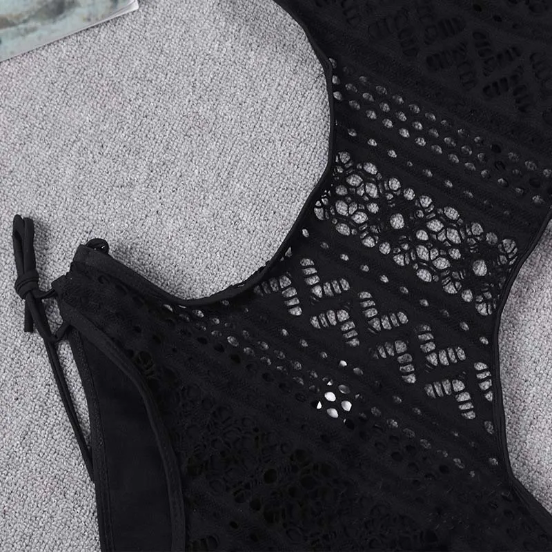 

Bodysuits Swimsuit for Women Sexy Lace Hollow Bikini Backless One Piece Swimsuit Bathing Suit Swimwear Women Beach Sundress 2019