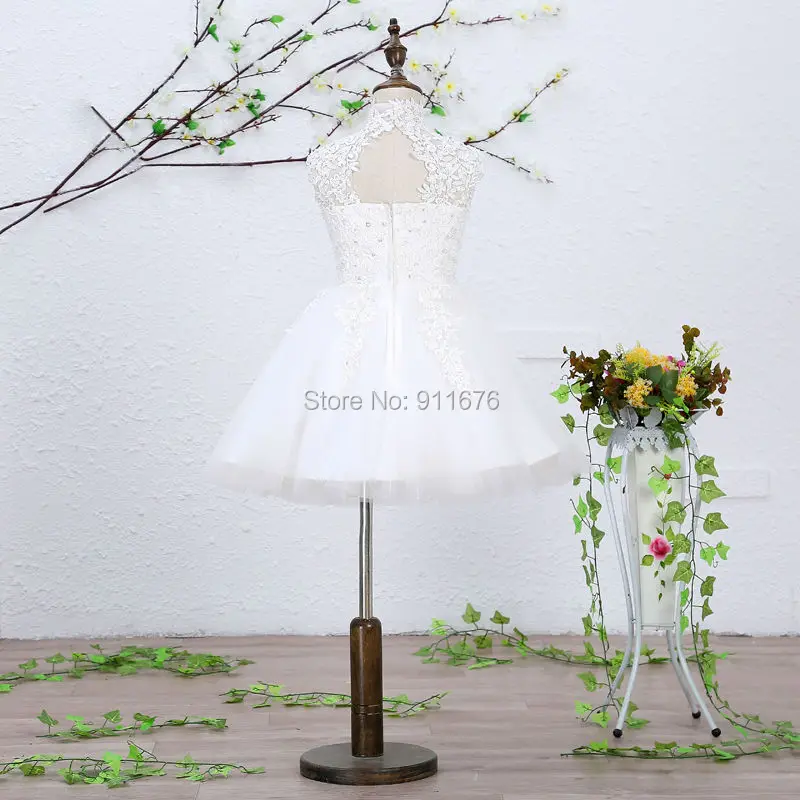 Девушки Без Рукавов Pageant Платья 2017 A-Line Платье Белые Аппликации Из Бисера See Through