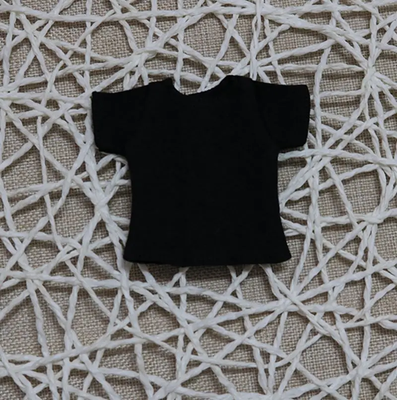 black 1 шт. белая и черная Одежда для куклы, короткая футболка для куклы Blyth, аксессуары для куклы(подходит для куклы Blyth, Pullip, momoko, Licca, FR1/6 - Цвет: black