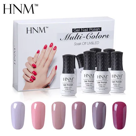 Nude Color Series HNM 6 цветов белый флакон 8 мл УФ-гель для ногтей Гель-лак Гелевый лак Vernis Полупостоянный подарочная коробка - Цвет: Nude Color Series