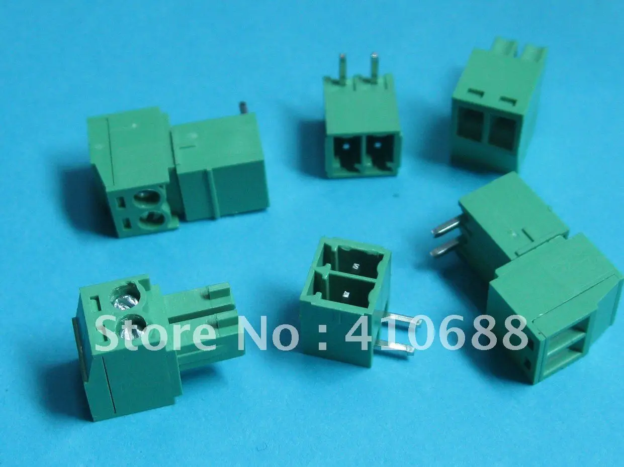 50 шт. шаг 3 5 мм угол 2way/pin Клеммная колодка Разъем 26 ~ 16AWG зеленый цвет Т