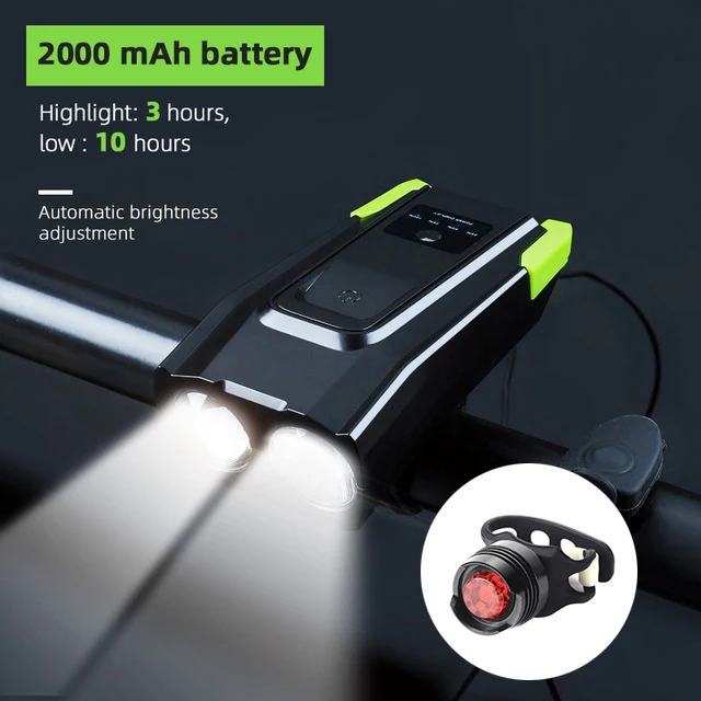 2000 green rear 4000 Mah Bicycle Light 800 Lumen Bike Light Built in Battery USB Charge Smart Induction Cycling Light Waterproof Bike Accessory - Цвет: 2000 green rear