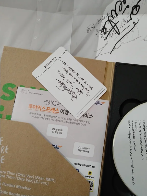Подписанный S. J Super Junior альбом с автографом One More Time CD+ photobook 102018