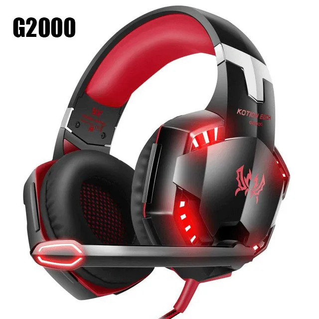 G2000 Red KOTION каждая серия игровая гарнитура G2000/G2100/G2200/G4000/G9000 глубокий бас стерео наушники с микрофоном 2,2 м проводные наушники для ПК - Цвет: G2000 Red