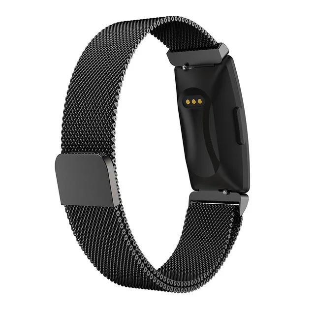 Черный Для Fitbit Inspire HR сменная Миланская петля магнитный браслет из нержавеющей стали для Fitbit Inspire аксессуары - Цвет: Черный