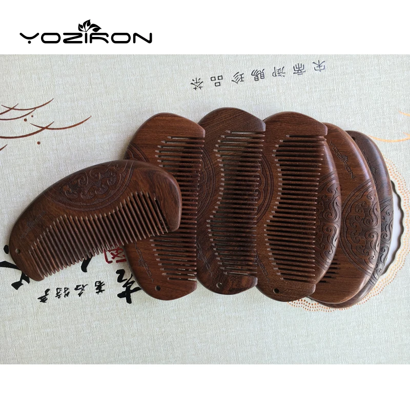 YOZIRON карманная деревянная расческа натуральное зеленое сандаловое дерево супер