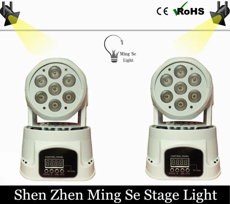 2pcs/lots CREE 7x12W RGBW quad mini led wash moving head light LED stage lights Mini Moving Head 14 channels | Лампы и освещение