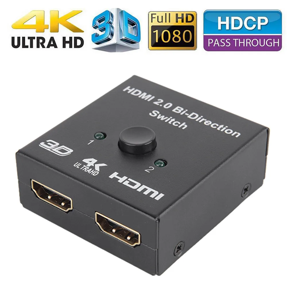 HDMI двунаправленный 2x1 переключатель или 1x2 разветвитель селектора 3D 4K HDCP 2
