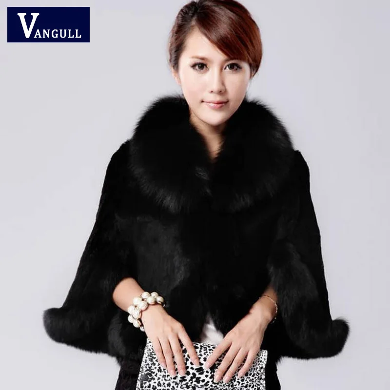 Женская Шуба Vangull из искусственного меха шуба норки кроличьего 2021 черная белая